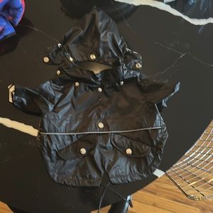 Black raincoat for dog